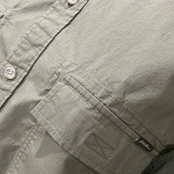EDDIE BAUER LONG SLEEVE ARMY GREEN MILITARY  BRAVERY BUTTON UP SHIRT SZ XXLARGE - Picture 13 of 16